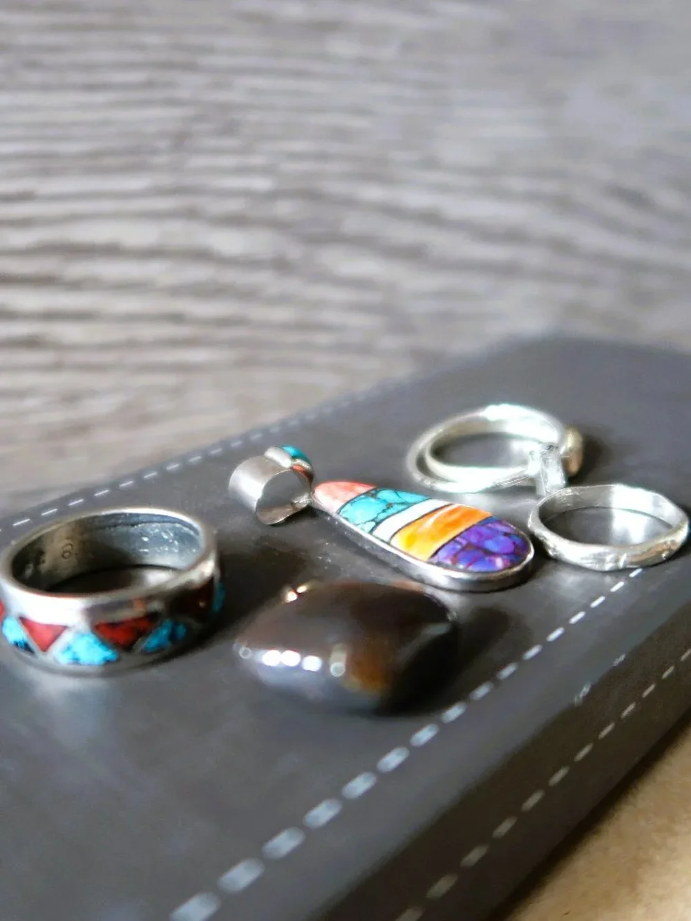 Six Jewelry Makers Mix Bundle 925 Sterling Silver Rings Pendant DIY Tarnished - Picture 6 of 15